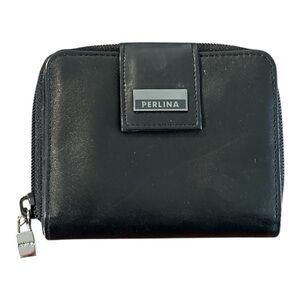 PERLINA Black Soft Leather Wallet, Billfold, Coin Purse NWOT